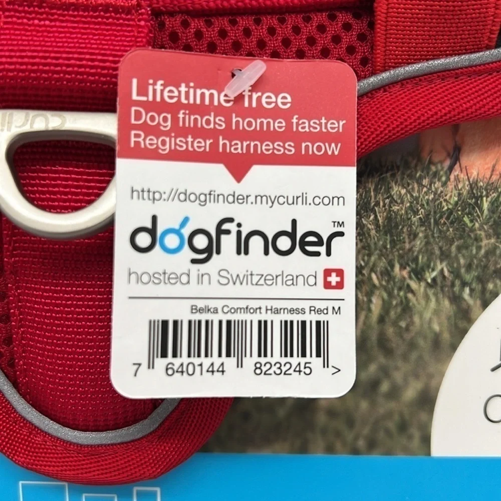 Curli Belka‎ Comfort Dog Harness Adjustable Step-in Choke-Free Reflective Red M
